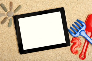 Tablet in the sand
